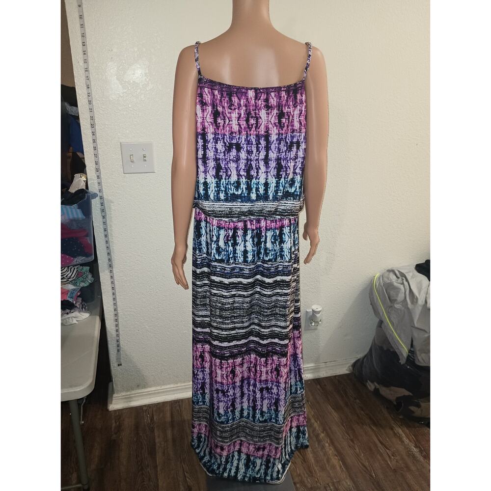 CATO Women's Multicolor Tie-Dye Sleeveless Maxi Dress Size XL W012A - Picture 3 of 6